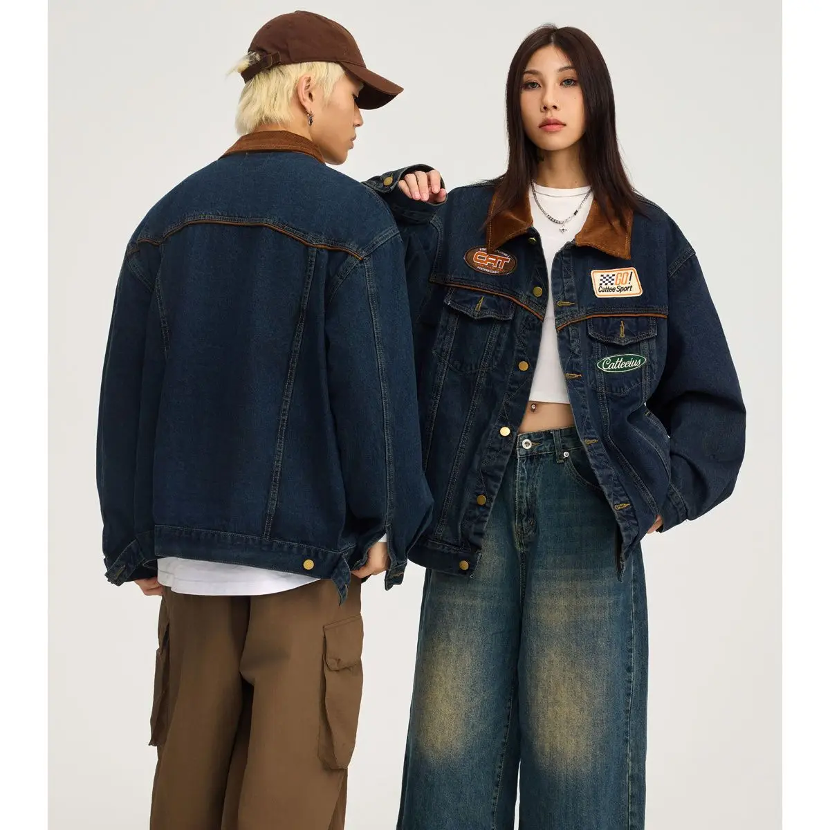 

American Sle Casual Denim Jaet Collared Top Versatile Leisure Outerwear Spring Autumn Cleanfit Trend Chinese Sle