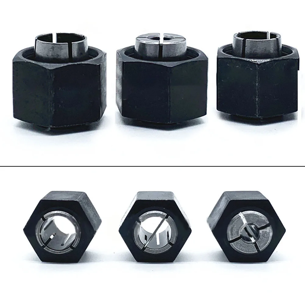 For DW6214 DW616 Router Collet Chuck Nut 2610906283 2610906287 326286-03 Replacement 1/4 1/2 12mm Metal Black Accessory Part