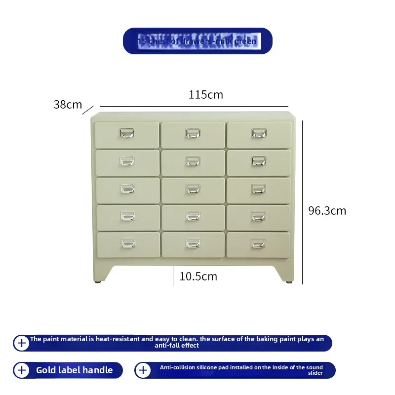 Japanese retro three-bucket cabinet ins metal drawer cabinet
