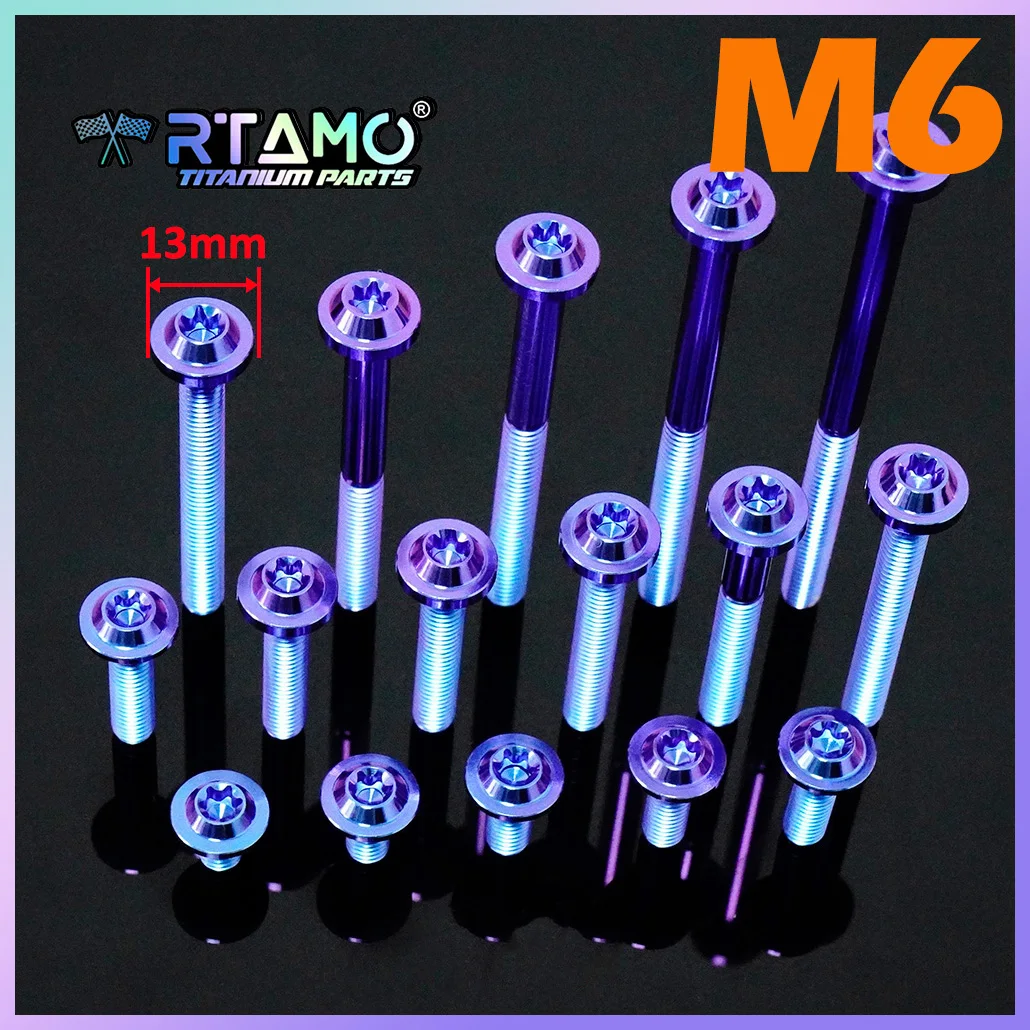 RTAMO Gr5 Titanium Bolt M6X10-90mm (OD=13) Motorcycle Bike Conversion Ti Screw