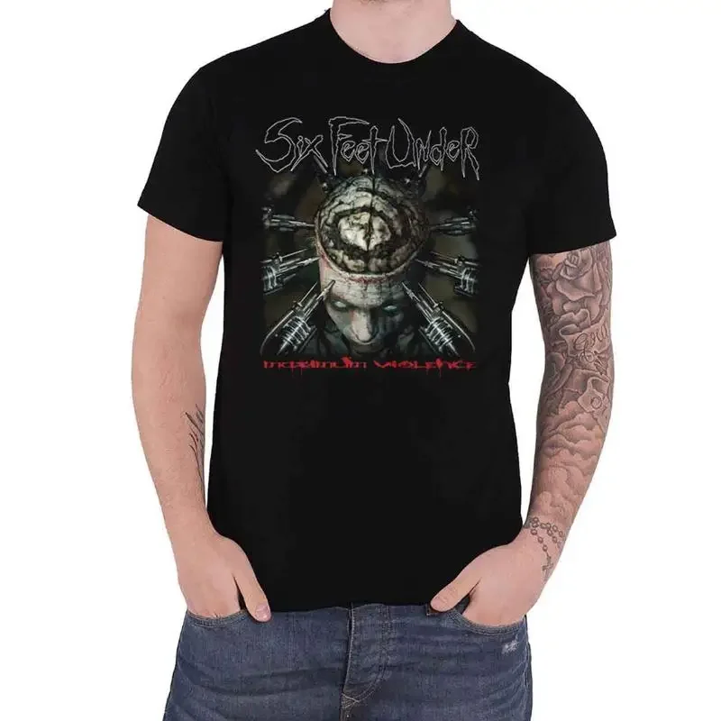 Six Feet Under T Shirt Maximum Violence Band Logo New Official Mens Black Size S