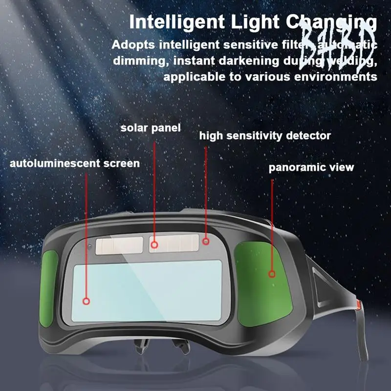 

BHBD-Automatic Dimming Welding Goggles Large View Auto Darkening Protective Glasses For Arc Welding Grinding Cutting