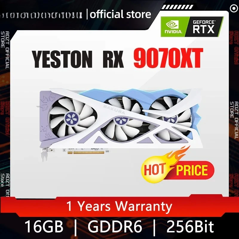 

2518MHz Esports Live Video Editing Game Graphics Card Yeston RX 9070XT-16G OC GDDR6 256bit 20Gbps Graphics Card