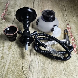 Viaje Arabian Hookah Set pequeño Botella de vidrio individual SHISHA Cerámica Accesorios de tuberías Regalo de cumpleaños 12 Mejor tubería de aceite de vidrio de ventas - №6