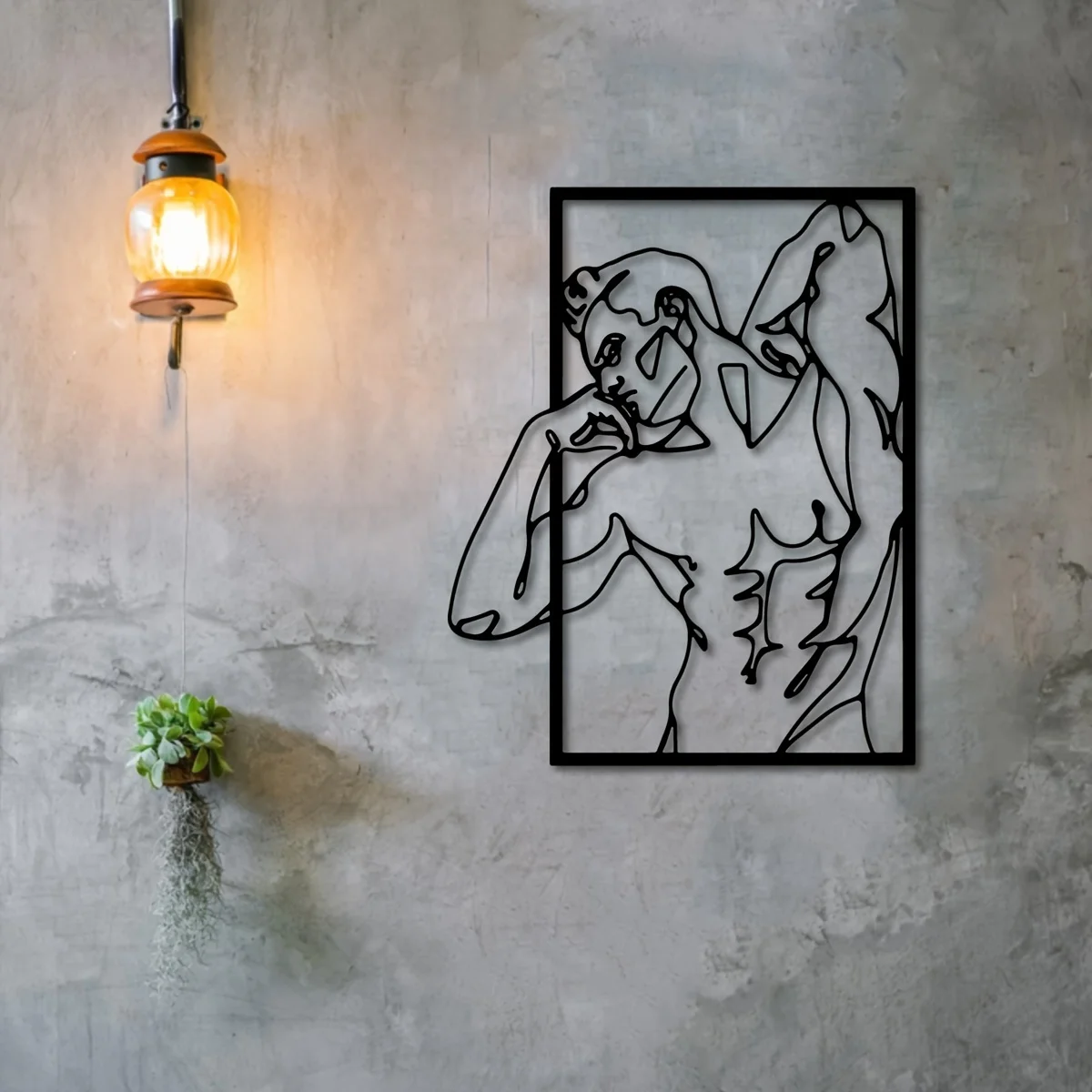 1pc Naked Man Metal Line Art, Muscular Man Wall Art,Erotic Body Line Art,Sexual Bedroom Decor,Male Figure Line Art