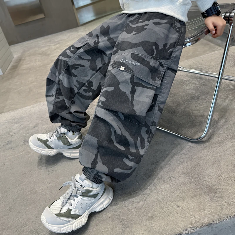 2025 الصيف الفتيان السراويل رقيقة الأطفال السراويل مقاومة البعوض التجفيف السريع السراويل الطفل السراويل الرياضية السراويل التمويه #3