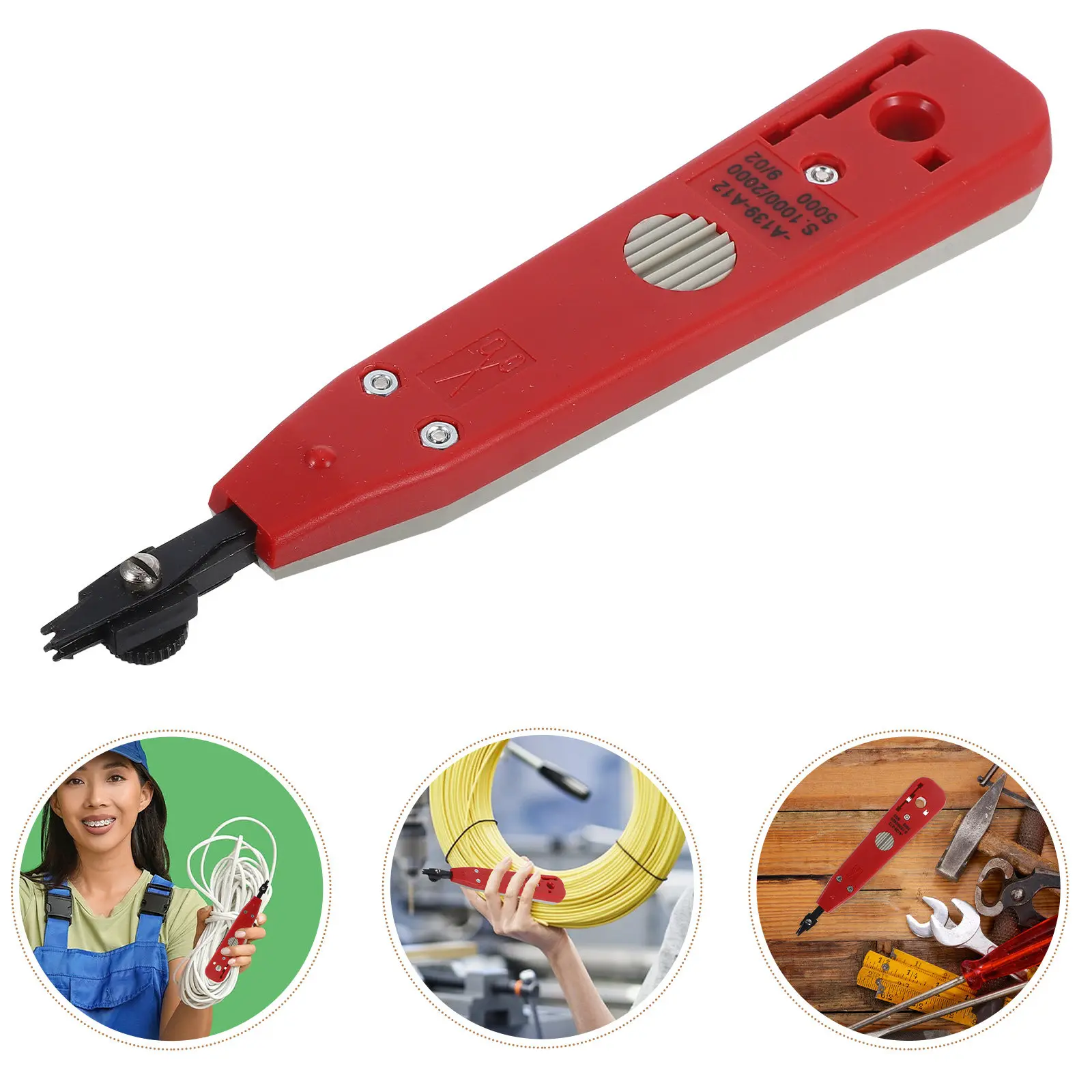 Ethernet Punch Down Tool Multi-Functional Crimping Network Wire Insertion Tool for Home Office Wiring Cable Repair