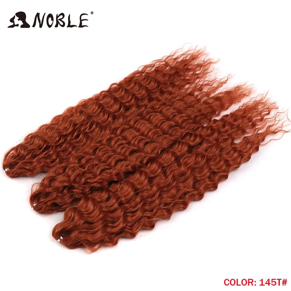 Noble Hair Synthetic Twist Crochet Curly Hair 24 Inch Water Wave Braid Hair Ombre Blonde Brown Deep Wave Braiding Hair Extension image 3