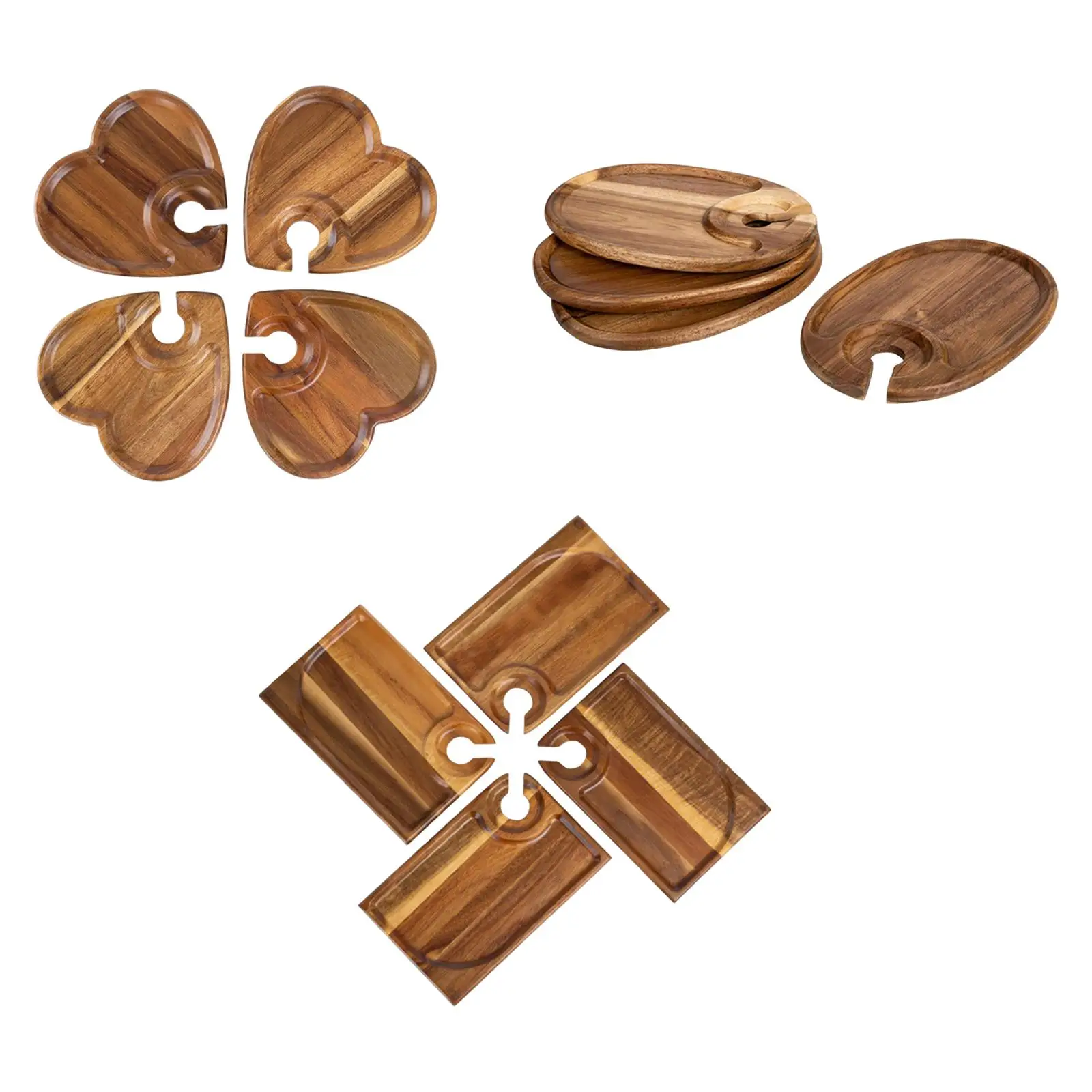 

4 шт., сервировочная тарелка для закусок с подстаканником, сервировочный поднос для закусок, сырная доска для вечеринки в ресторане, вечеринке, сырное печенье, мяса