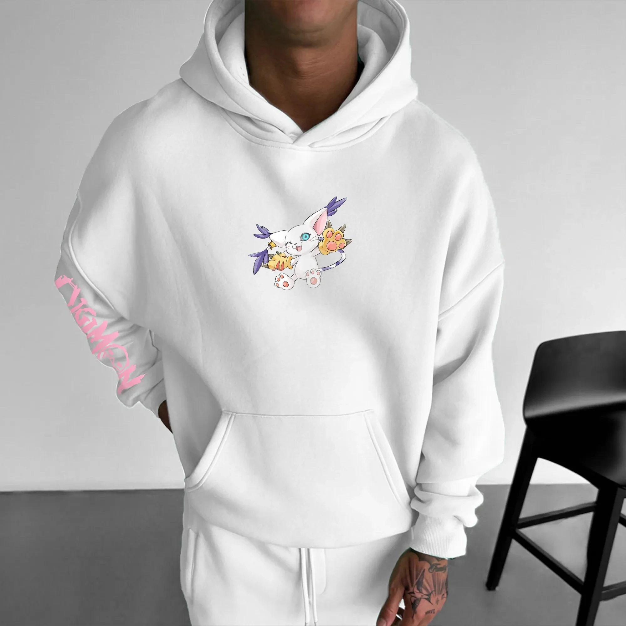 Digimon Pocket Game Angewomon Felpa con cappuccio 2025 Estate e autunno Nuovi uomini Harajuku Allentato Casual Per bambini Genitore-bambino Maglione Top