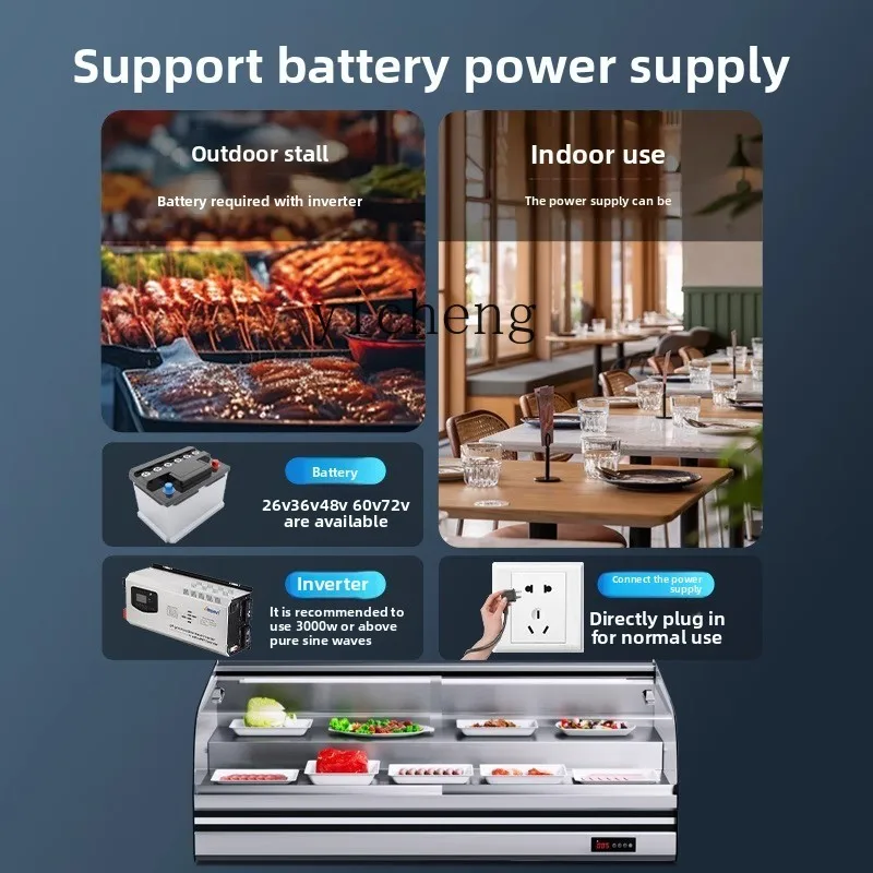 TQH scala da tavolo vetrina refrigerata mercato notturno triciclo stalla mobile congelatore frutta fritta fresca