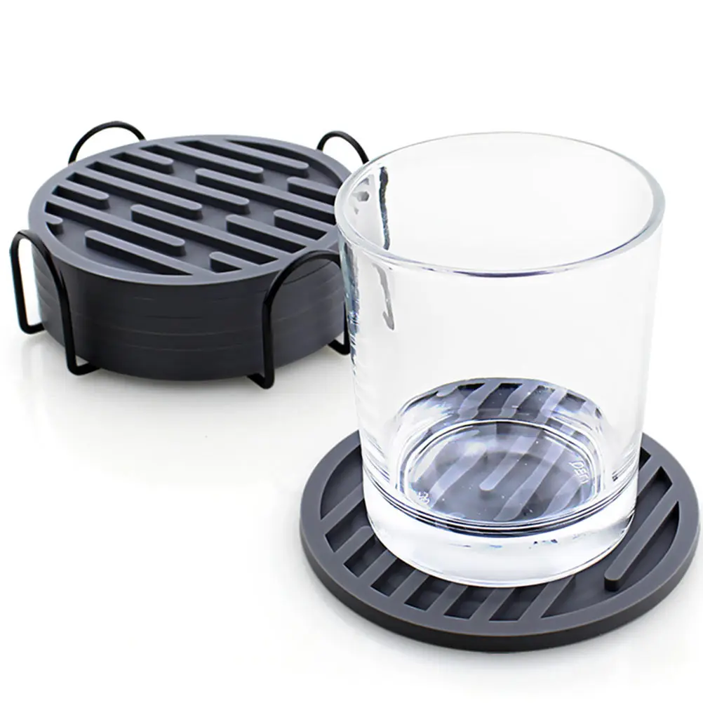 

2 Pcs Insulated Silicone Coasters Non Skid Silica Gel Cup Mats Easy Clean Anti Scalding Home Coasters Water Resistant Table