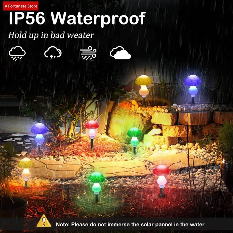 

Solar Mushroom Lights Multicolor ABS For Yard, Lawn, Pathway, Christmas, Walkway, Fence Decorations