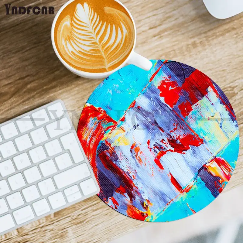 Colorful Abstract Oil Painting Rubber Small Office Computer Desk Mat Table Keyboard Big Mouse Pad Laptop Cushion Desk Play Mats