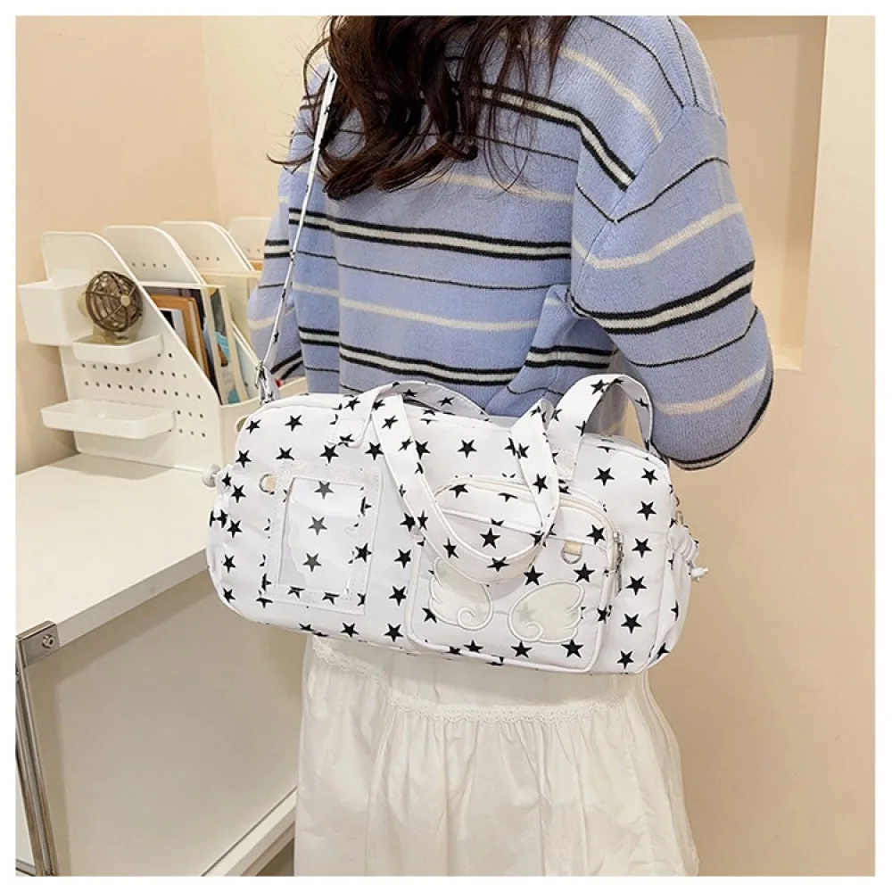 Star Angel Wings Ita Bag Large Capacity Handbag Crossbody Bag for Girls Japanese Style Anime-themed Commuting Bag Handheld Shoul