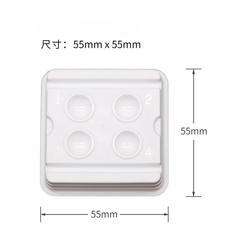 لوحة خلط بلاستيك للأسنان ، طبق خلط الأسنان ، أداة طب الأسنان ، بئر خلط صغير للاستعمال مرة واحدة ، 4 فتحات ، من كل عبوة