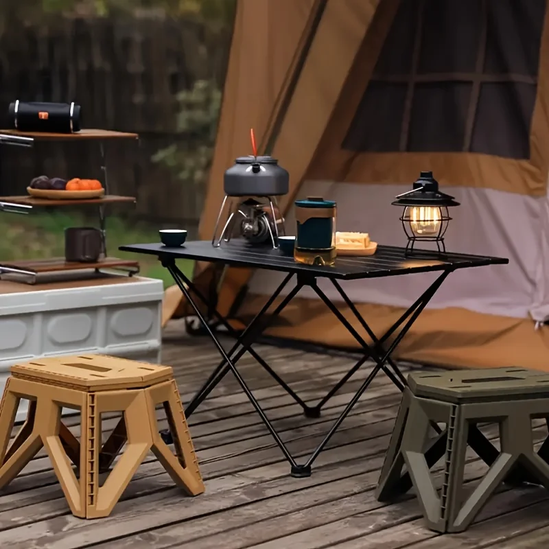 

1pc Portable Stainless Steel Folding Table | Durable,Compact,Easy-to-Carry Design for Camping, BBQs,Outdoor Gatherings,Picnics