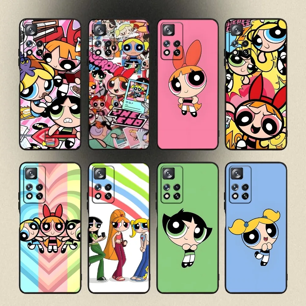 

P-Powerpuff Girls Cute Phone Case For Samsung Galaxy A20,A21s,A22,A31,A32,A52,A53,A72,73,A80,A91 Soft Black Cover