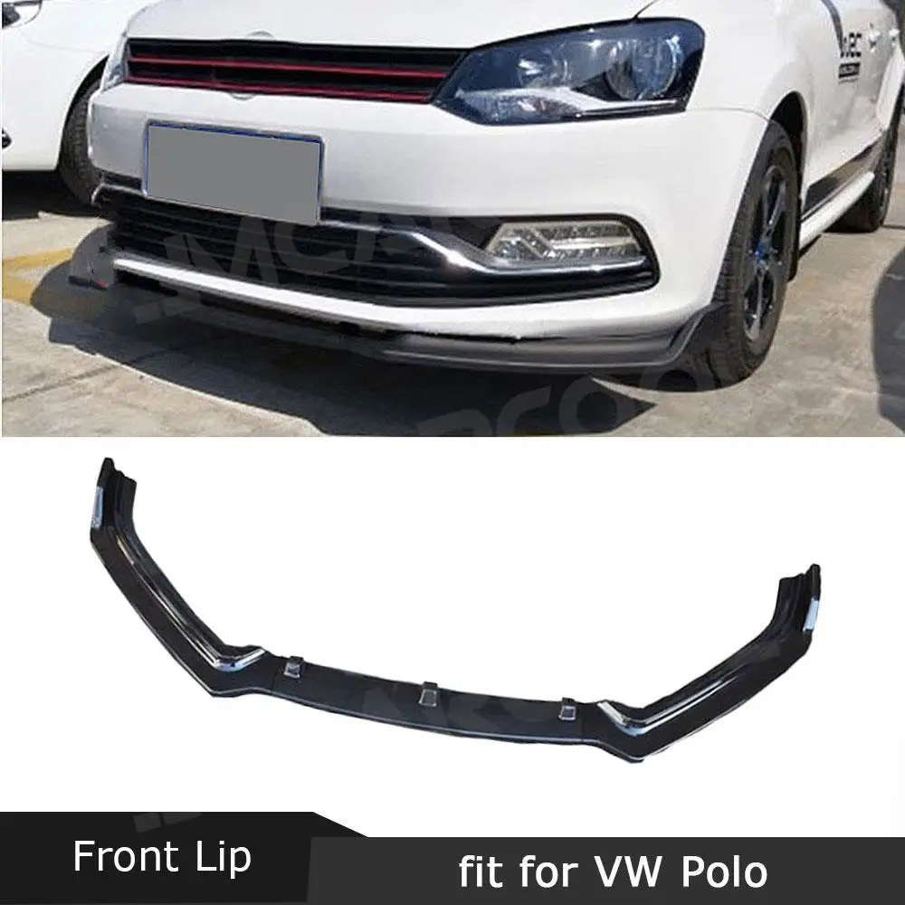 

3 PCS/Set Front Lip Aprons For Volkswagen VW Polo 2014-2018 Not For GTI ABS Head Bumper Chin Shovel Guard Anti-collision Spoiler