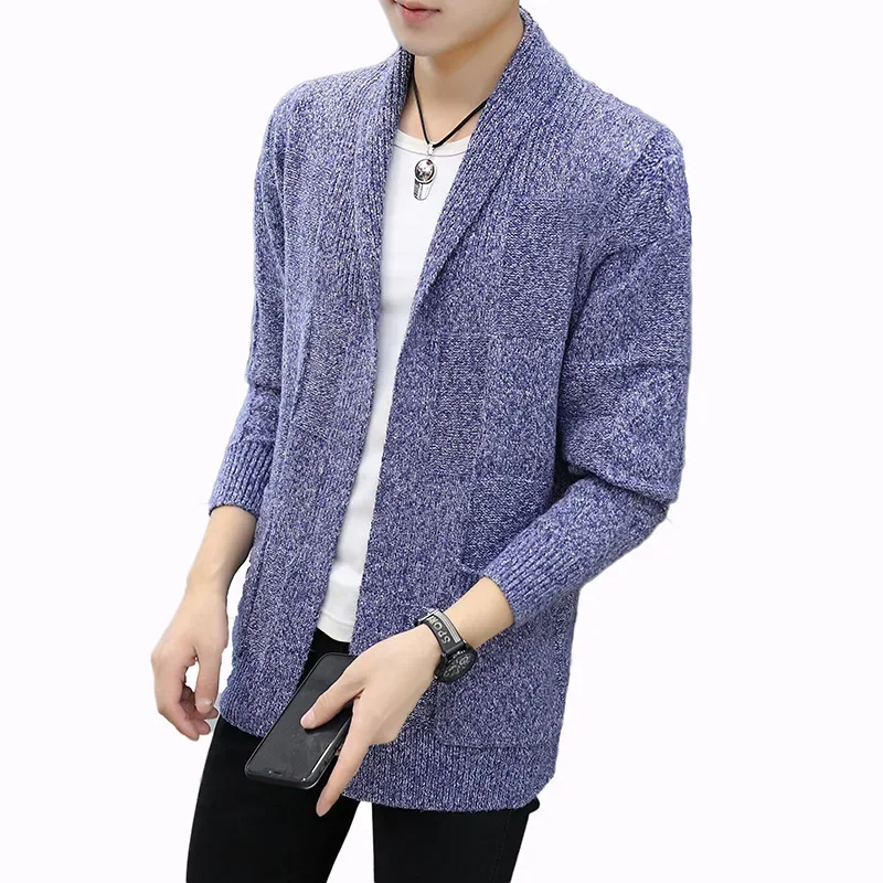 2023 New Autumn Men's Knitwear Cardigan Loose fitting Fashion Casual Korean Edition Mid length Men's Sweater Trendy Coat