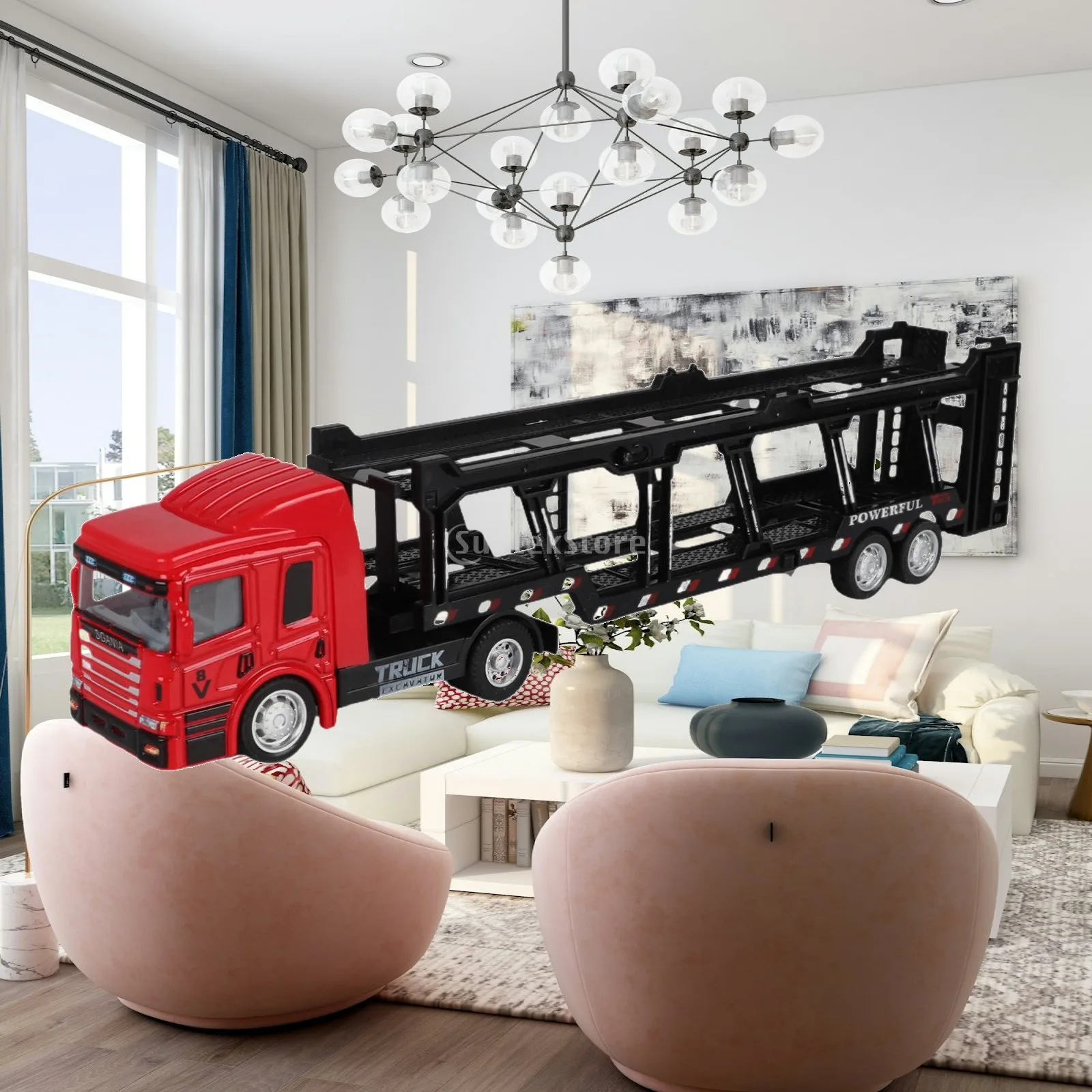 

Tow Truck Toy Flat Trailer Creativity Birthday Holiday Gift Miniature Kids