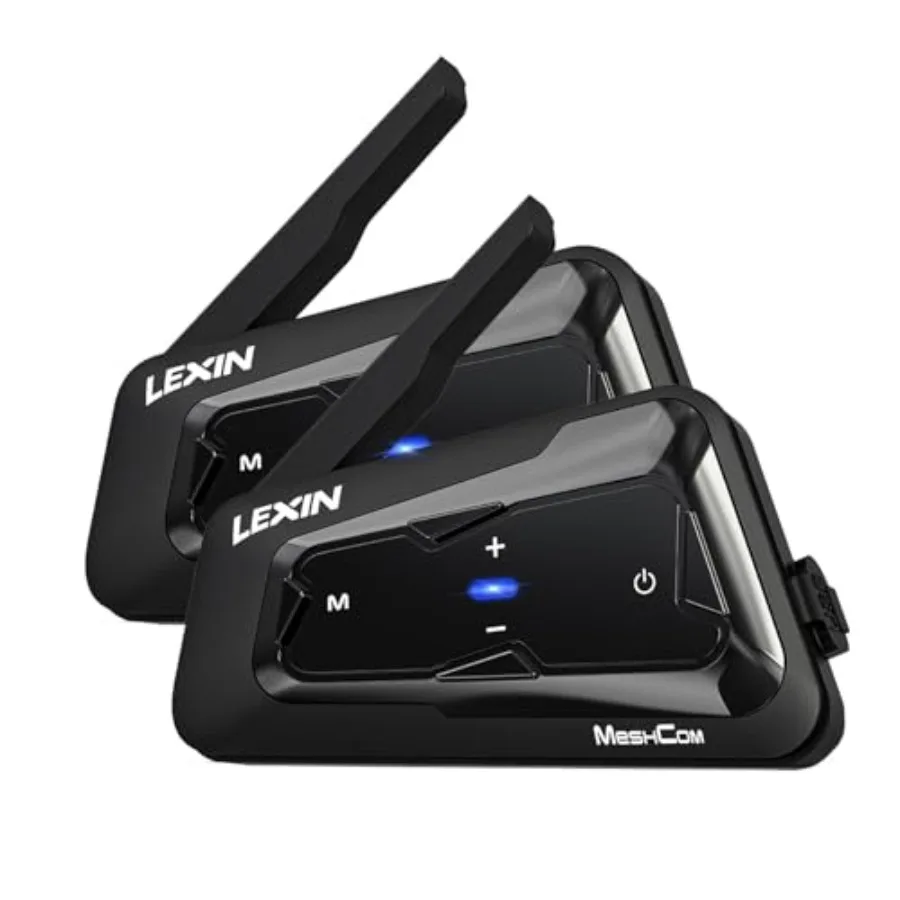 

Motorcycle helmet Bluetooth headset for mesh communication, ABS plastic, black, 24-rider range, dual chips, audio multitasking,