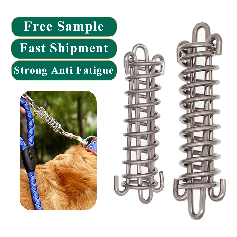 Dog Leash Shock Absorbing  Buffer Tension Spring Training Sun Shade Heavy Duty Stainless  Steel  Fixed Buckle  Drawbar Spring