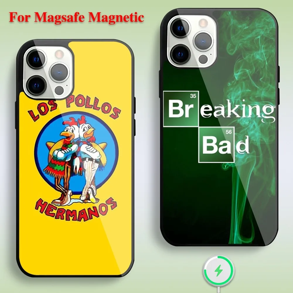 

American TV Series Breaking Bad Phone Case For iPhone 11 12 13 14 15 Max Plus Pro Wireless Magnetic Glass Magsafe Charging Shell