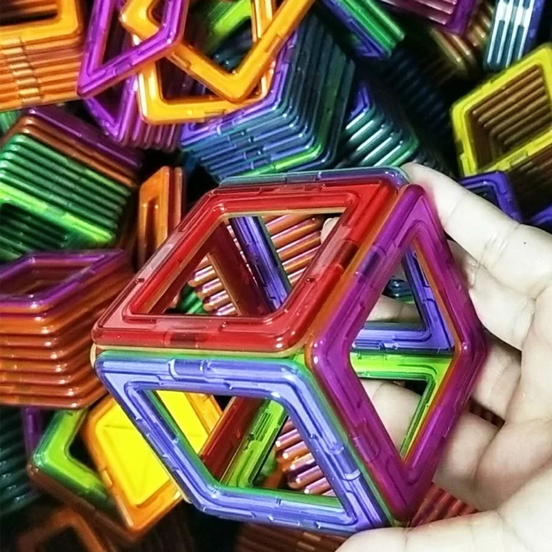 Bambini Puzzle fai da te giocattoli di grandi dimensioni blocchi di costruzione magnetici giocattoli Designer costruzione triangolo modello Puzzle giocattoli educativi