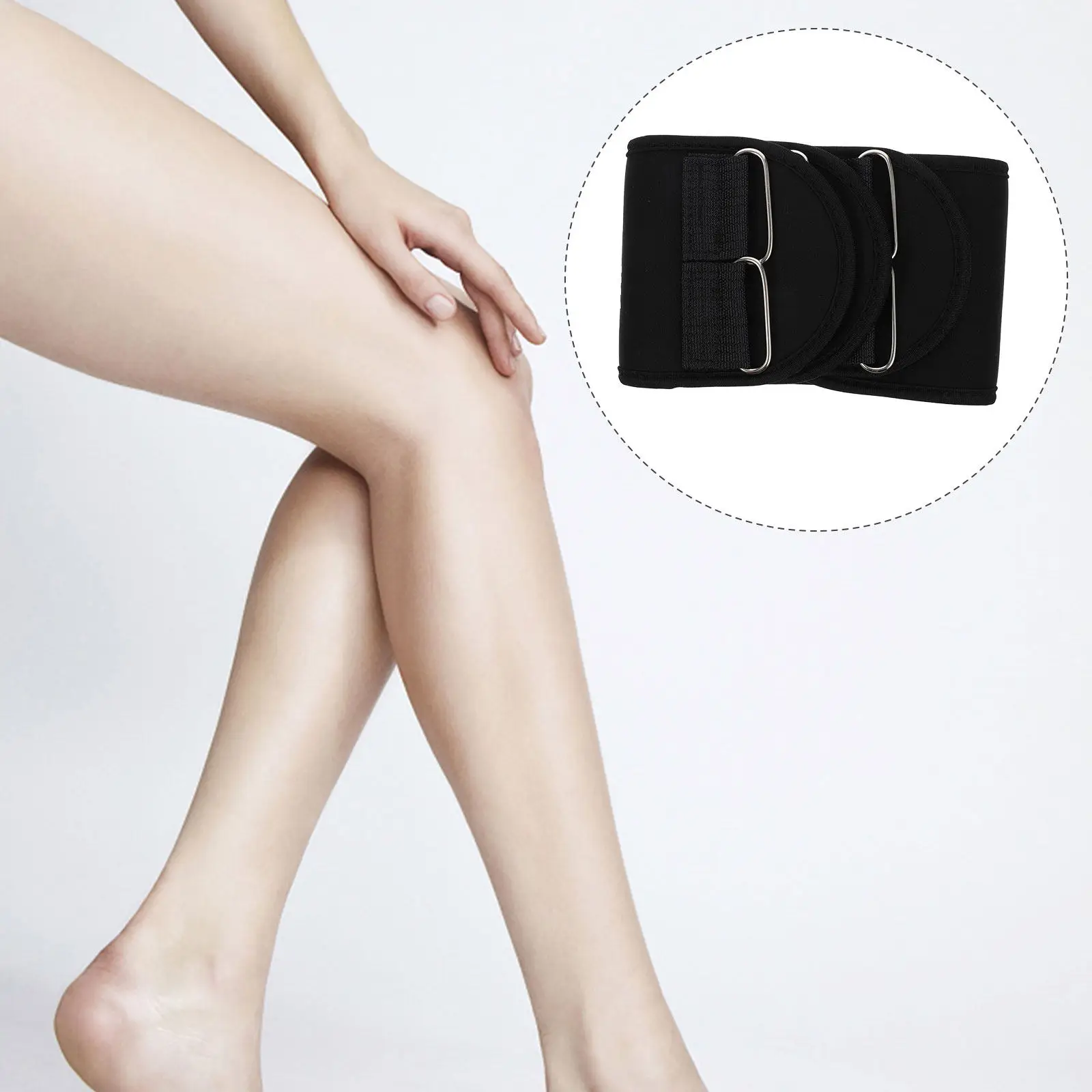 3Pcs Legs Posture Corrector Belt Bow-Legged Correction Bandage for O-Type X-Type Legs Size M Black Orthotic Brace - view 5
