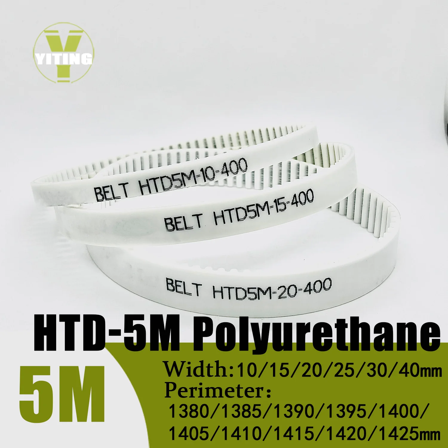 

HTD5M Polyurethane Steel Wire Connecting Belt Length 1380/1385/1390/1395/1400/1405/1410/1415/1420/1425mmWidth10/15/20/25/30/40mm