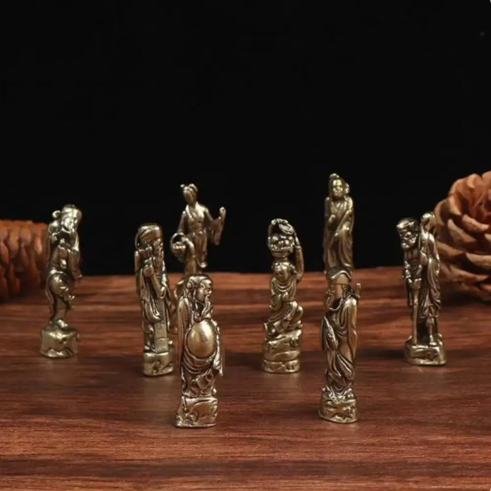 

8 Styles Copper Crafts Buddha Sculpture Handmade DIY Buddha Pendant Accessories Carved Buddha Miniatures Living Room