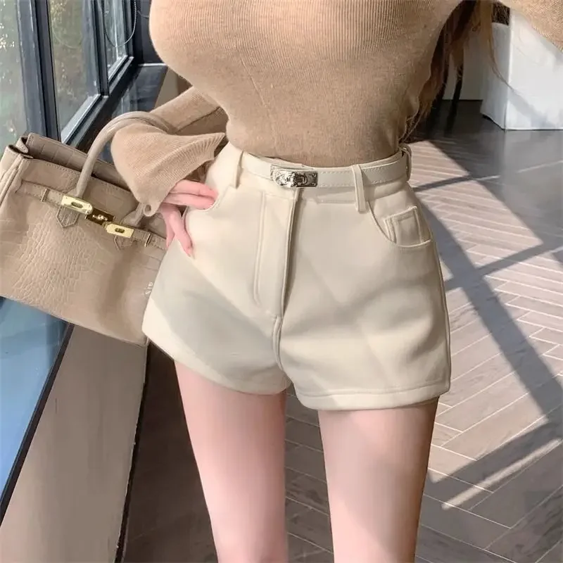 

High Waist Pure Color Summer orts Leg Slimming Casual Wear Outdoor Hot Pants Trendy Faionable Wide Leg Pants for Women