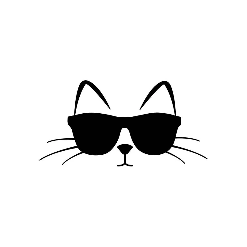 

14CM * 7.2CM Interesting cat with sunglasses Vinyl sticker Creative car sticker High quality waterproof car decoration