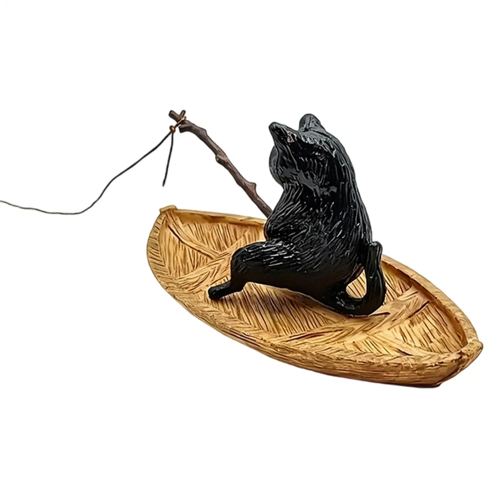 Aquarium-Dekorationen: Kätzchen beim Angeln – Harzfigur für Garten, Teich, Zuhause, Büro, Landschaftsgestaltung, Outdoor, Aquarien und Flüsse – Detail 2