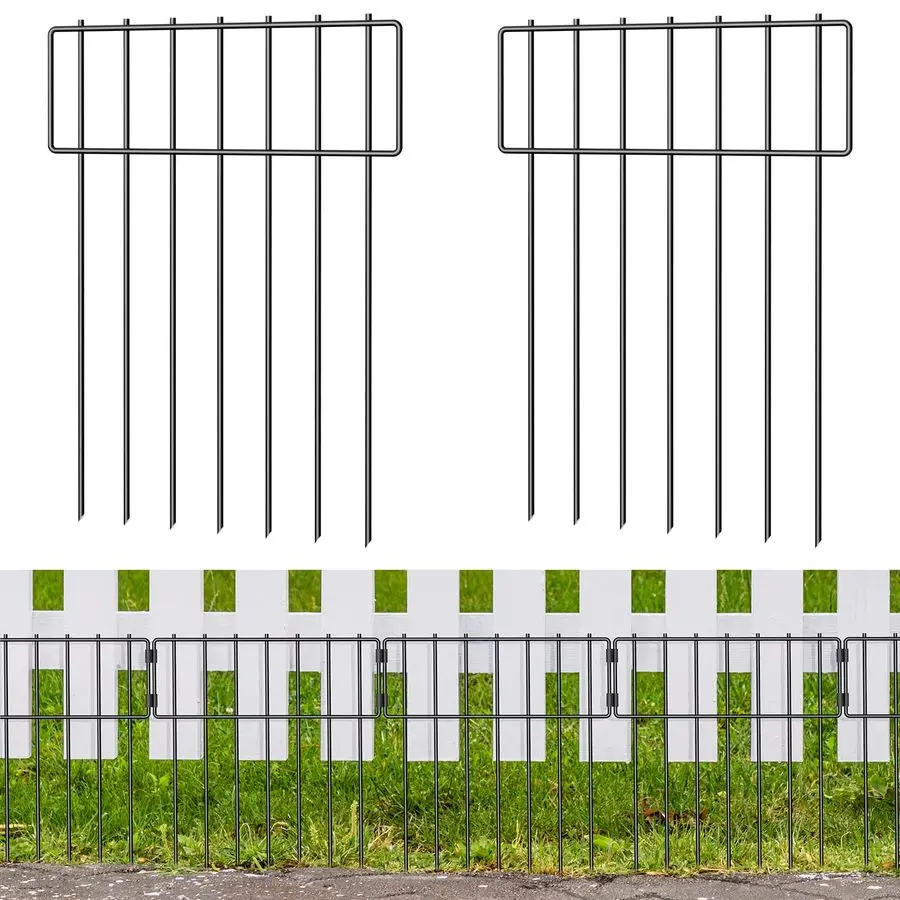 

Ограждение для животных, 42,3 см (В) x 6,1 м (Д), забор для собак без копки, нержавеющий металлический проволочный садовый барьер, ограждение для собак и кроликов