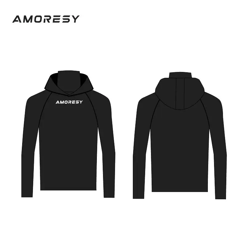 AMORESY Hyperion Multi Functional Hooded High Neck Sunscreen Long Sleeve Running T-shirt Glossy and Breathable