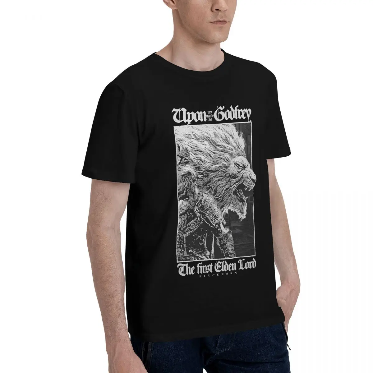 Godfrey ، First Elden Lord 100% قطن كاجوال مريح يسمح بمرور الهواء تي شيرت رجالي ماركات ملابس تي شيرت رجالي