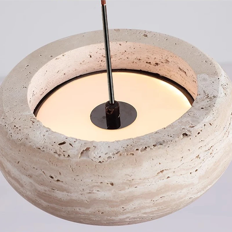 Japońska lampa wisząca z kamienia Wabi Sabi do sypialni Lampki nocne na stolik Minimalistyczna wyspa Kuchnia Jadalnia Wiszące żyrandole