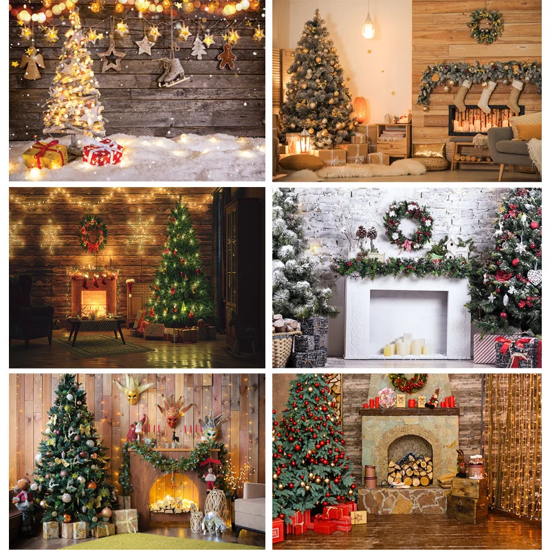 

SHUOZHIKE Art Fabric Christmas Indoor Theme Photography Background Children Backdrops For Photo Studio Props CHM-01