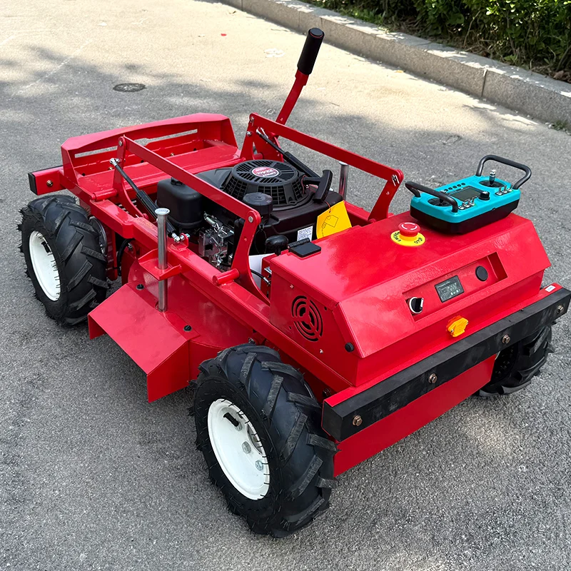 Customized Powerful Lawn Mower Crawler Petrol Remote Control Grass Cutting Machine for Farm