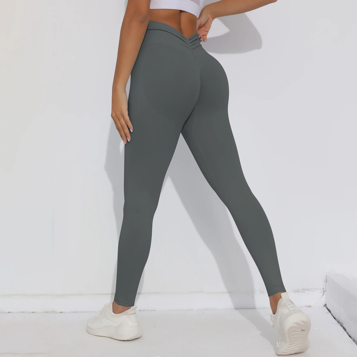 Sexy V Waist Scrunch Gym Leggings  Butt Push Up Leggings Women Fiteness Leggings Seamless Yoga Pants Workout Tights Leggings