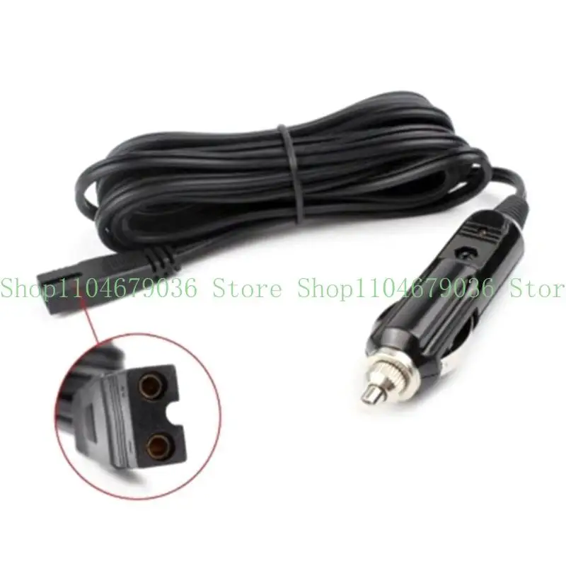 652F Replacement 2 Pin Cable Car Cool Box Fridge 12V Plugs Wire Black