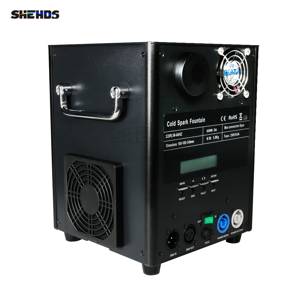 

SHEHDS 650W High Quality Spark Machine Flame Fountain Fireworks Effect Remote Control Professional Stage Performance Celebration