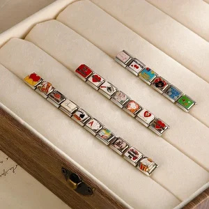 Hapiship-Poker Çekicilik Bağlantıları için Kameradaki Sır, Paslanmaz Çelik, Fit 9mm Bilezik Yapımı Takı DIY, Sıcak Yeni Moda-Renk, DJ736-A, 2022 Kolyenin en iyi 10 satışı-casus-no. 7