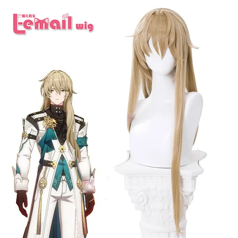 

L-email wig Synthetic Hair Game Honkai: Star Rail Luocha Cosplay Wig 100cm Long Champagne Silicone Women Wigs Heat Resistant Wig