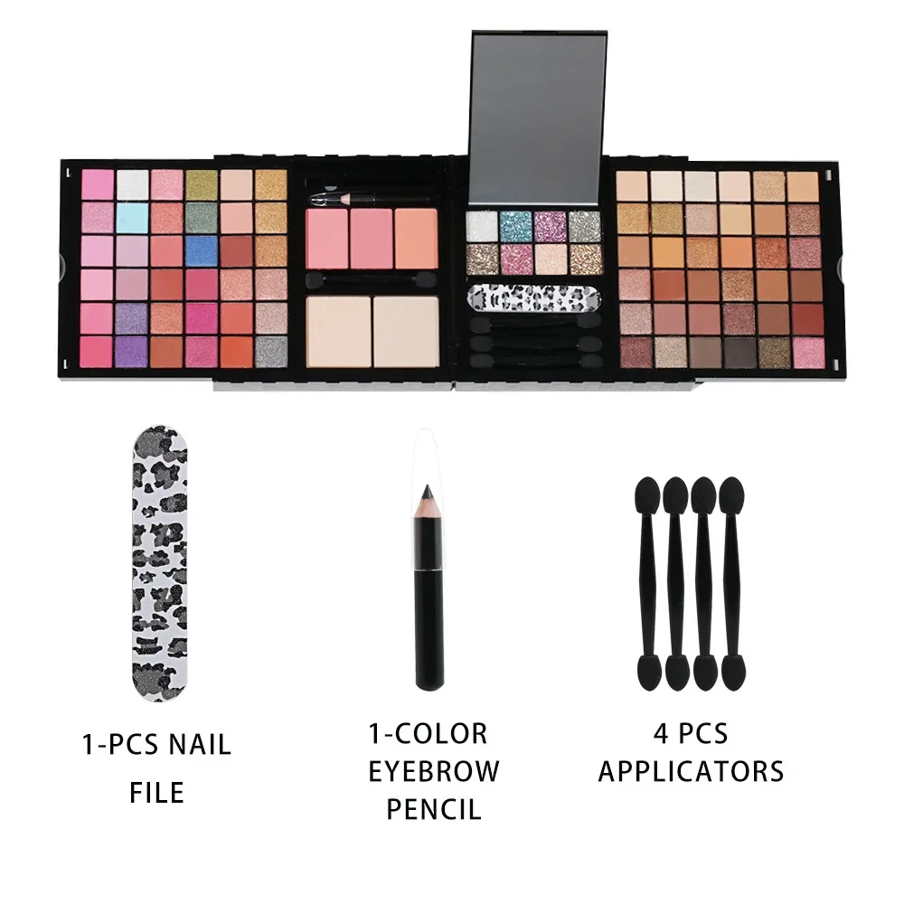 MISS ROSE Makeup for Women Full Kit All in One Makeup Gift Sets Eye Shadow Powder Lipstick Lipliner Eyeliner Blush Brush Palette