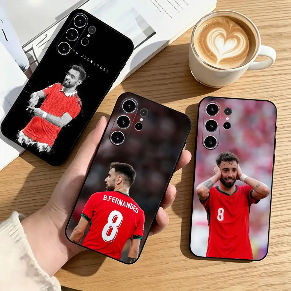 Чехол для телефона Bruno Fernandes Football-L, черный, силиконовый, мягкий, для Samsung S25, S24, S21, S22, S23, S30, Ultra, S20, Plus, Fe, Lite. Подарок.