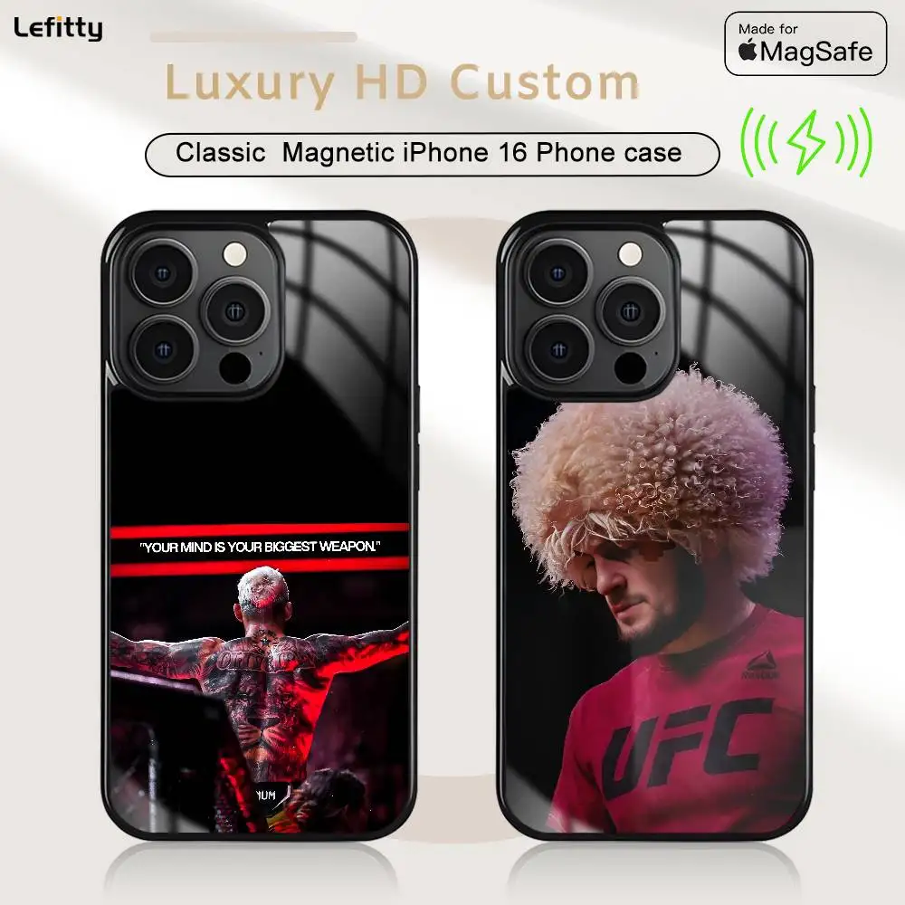 

Famous Phone Case For iPhone 16 15 14 13 12 11 Pro Max Plus Mini Magsafe Wireless Charging U-UFCS Cover Magnetic Hard Shell