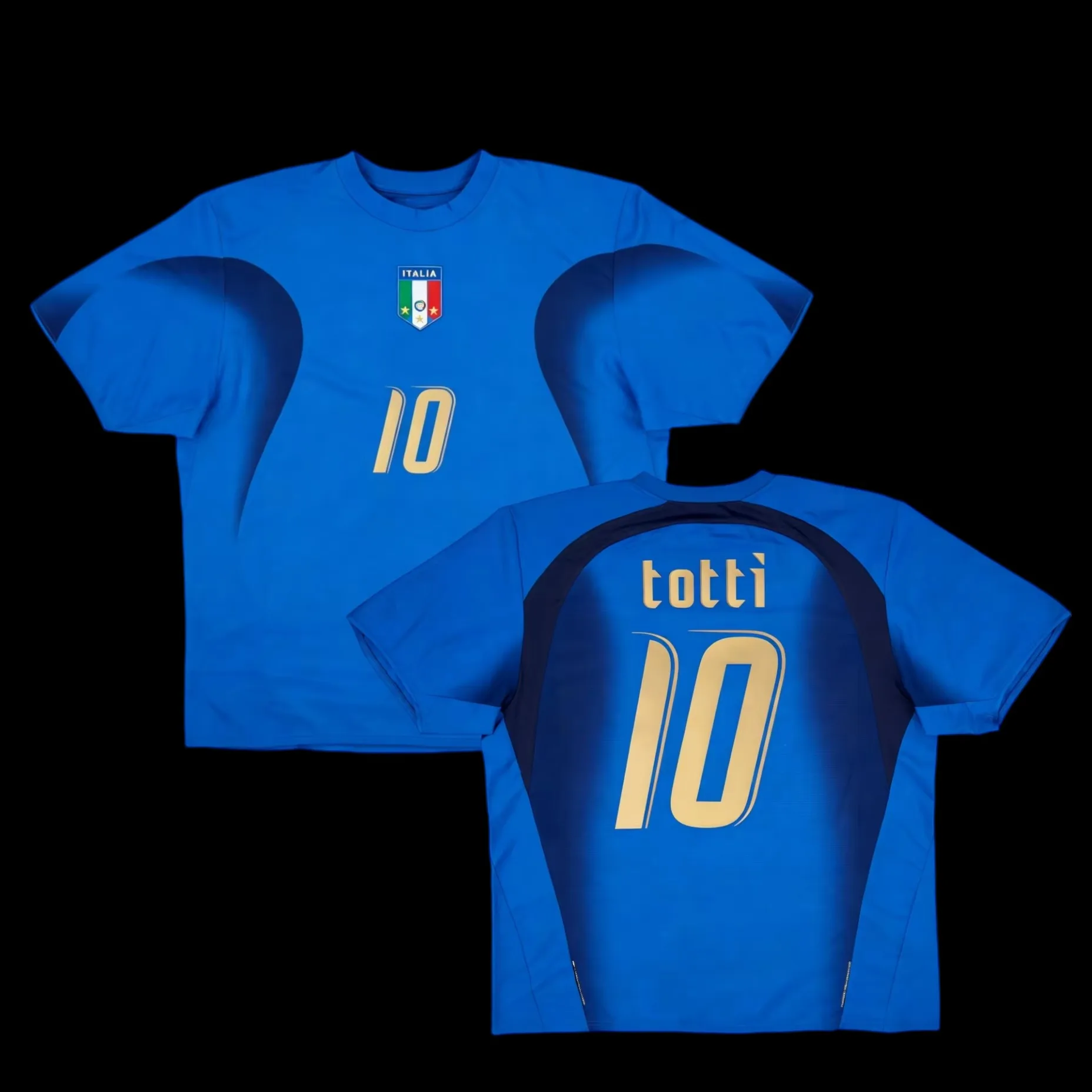 2026 New Italy Totti No.10 Retro Football Jersey Men Blue Soccer Shirt Quick Dry Short Sleeve Sports Top Football Fan Gift